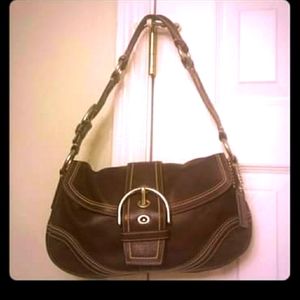 Brown leather Coach purse